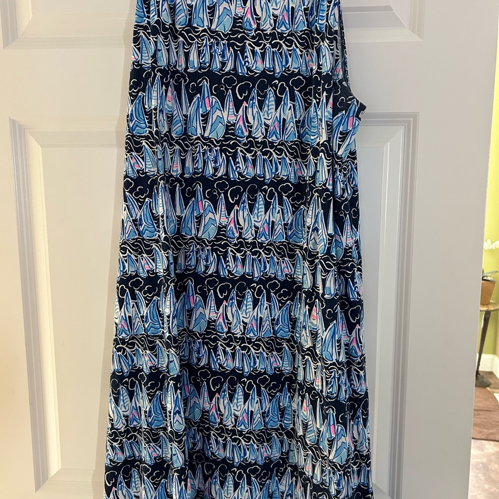 Lilly Pulitzer Kristen Dress Navy and Blue Sailboats